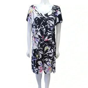Lennie For Nina Leonard Short Sleeve Midi Floral Dress Size  XL